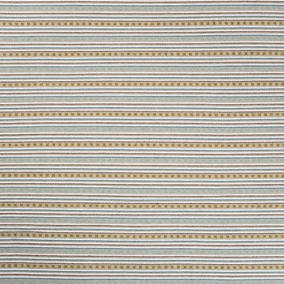 Kit Kemp Criss Cross Striped Fabric in Aqua